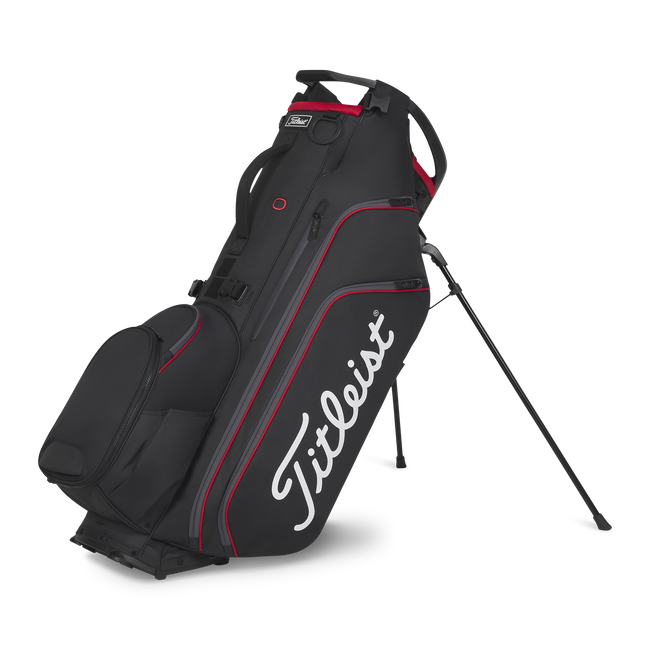Titleist Hybrid 14 Golf Bag - Black / Black / Red