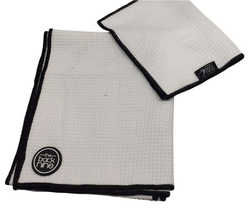 Caddy Tour Towel + Bonus Towel - White/Navy - The Back Nine Online