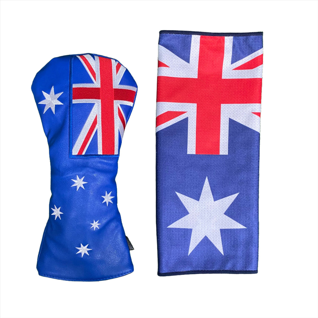 Australian Flag Driver Cover & Cart Golf Towel - The Back Nine