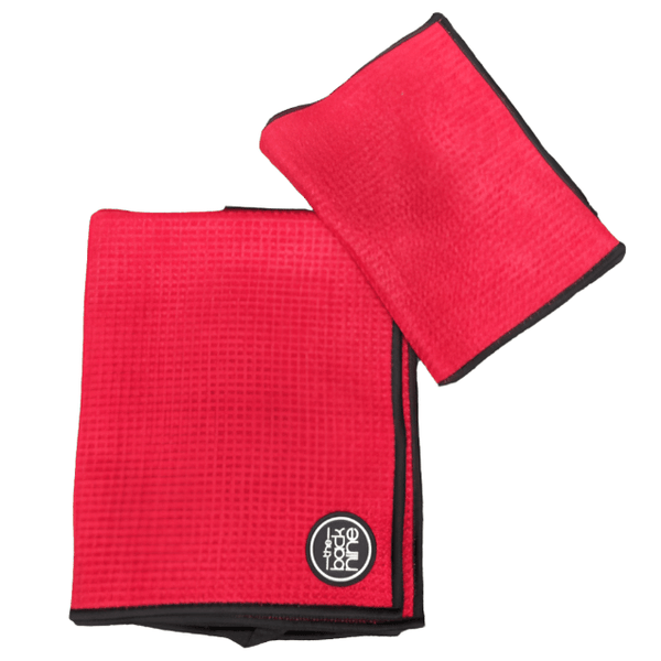 Caddy Tour Towel + Bonus Towel - Red - The Back Nine Online