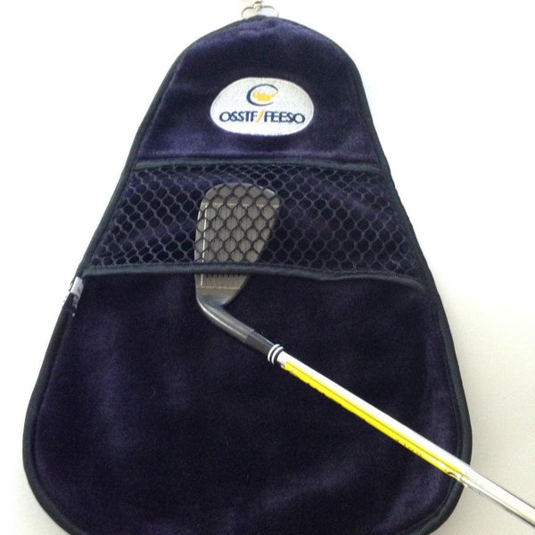 Clean Swing Golf Towel with Mesh Cleaning Pocket - The Back Nine Online