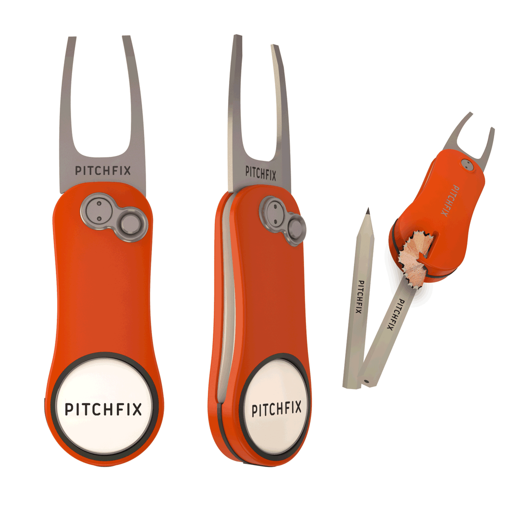 Pitchfix Hybrid 2.0 Divot Tool - Orange - The Back Nine Online