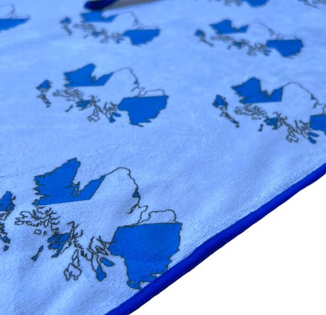 Scottish Flag Map Tour Players "Suede Microfibre" Golf Towel - The Back Nine Online