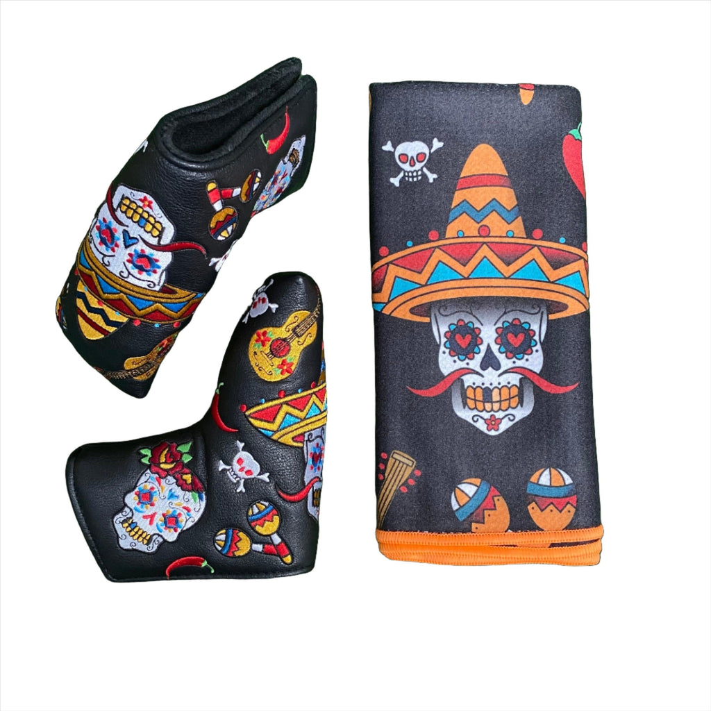 Sugar Skull "Chilli" Blade Putter Cover & Towel Set - The Back Nine Online