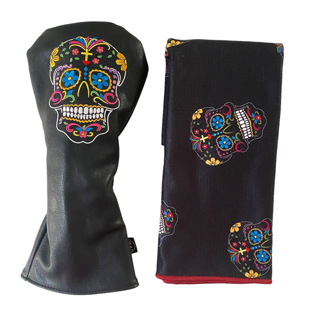 Sugar Skull Driver Cover & Tour Golf Towel - The Back Nine Online