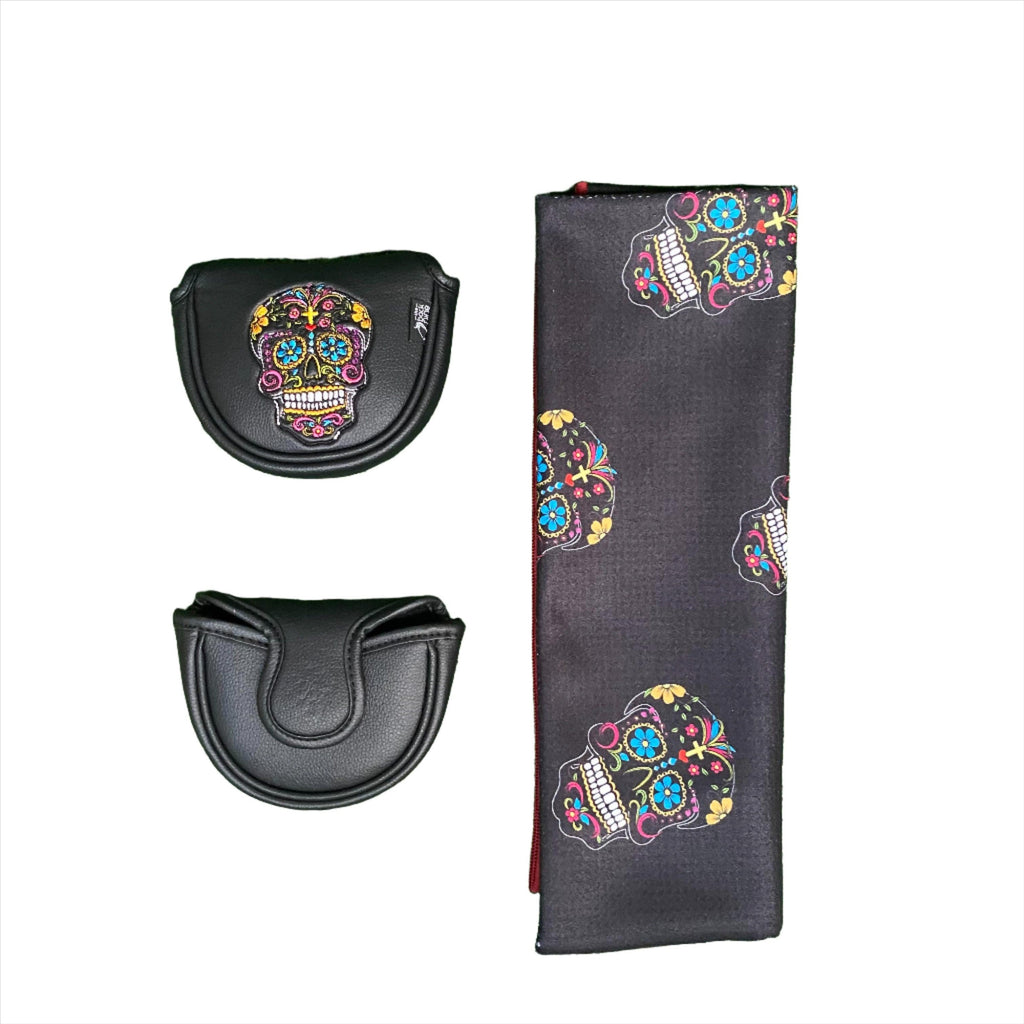 Sugar Skull Putter Cover & Towel Set - The Back Nine Online